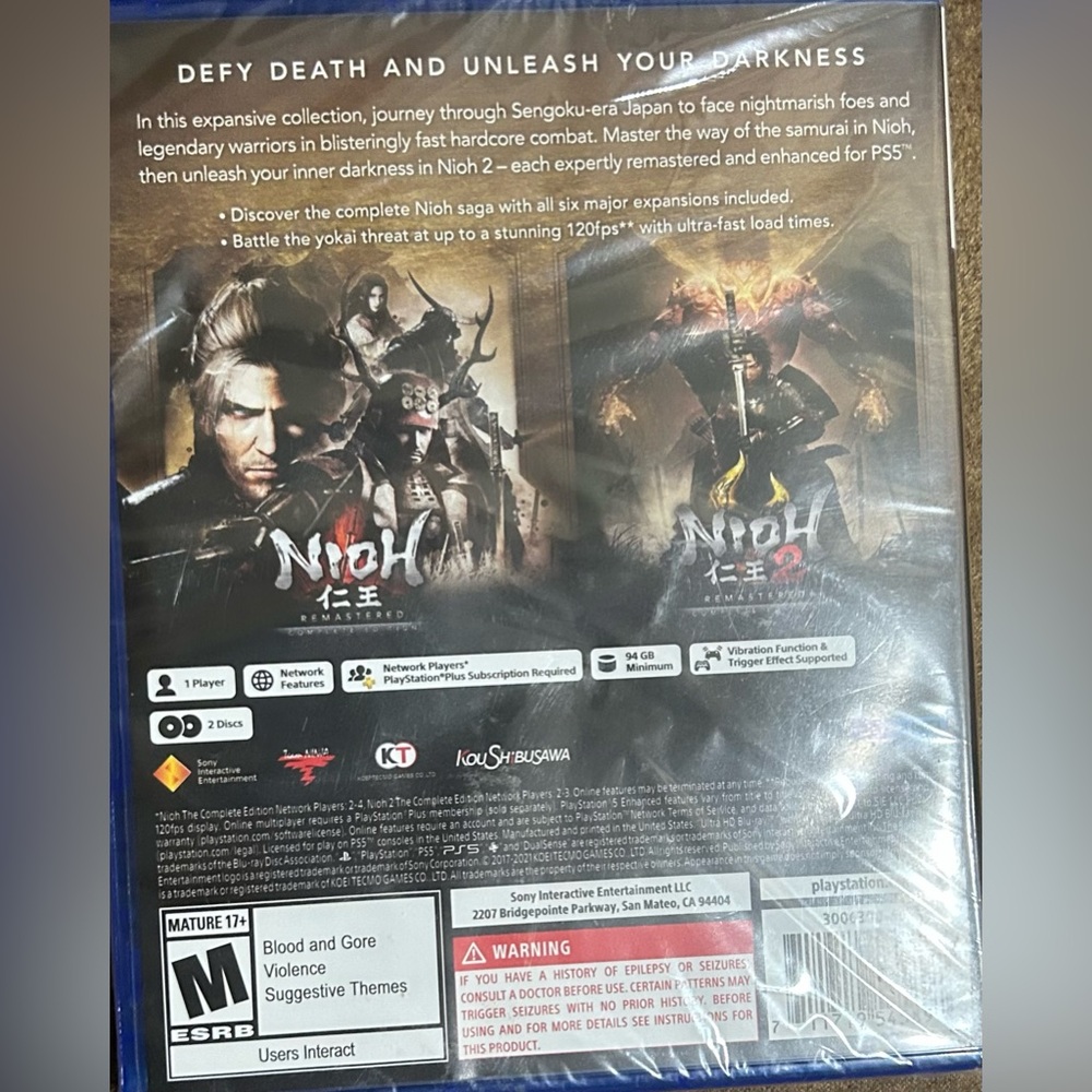 Brand New Sealed- PS5 Nioh 1 and 2 collection - Picture 2 of 14
